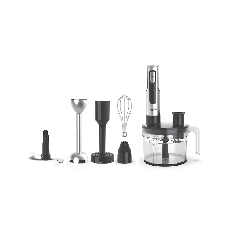 HB855BCEF Ensemble mélangeur à main multifonction rapide 1000W en acier inoxydable, avec robot culinaire, hachoir, trancheuse, fouet broyeur, gobelet, presse-purée