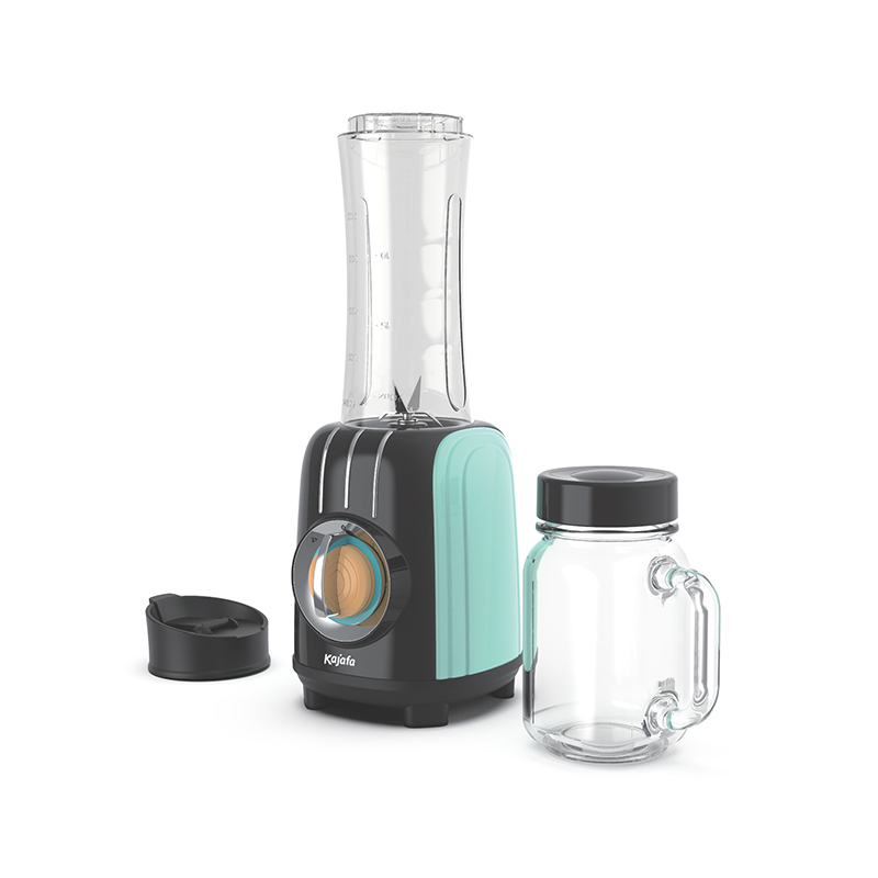 BL485B-P3 Mélangeur à smoothie avec lames tranchantes, mini-mélangeur personnel pour shakes et smoothies à 2 vitesses réglables, mélangeur pour la cuisine avec mélange, gobelet de voyage sans BPA et gobelet Mason de 17 oz