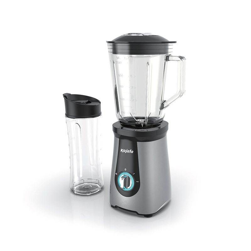 BL-385B-G Mélangeur à smoothie avec lames tranchantes, mini mélangeur personnel pour shakes et smoothies à 2 vitesses réglables, mélangeur pour la cuisine avec mélange, tasse de voyage sans BPA et carafe en verre